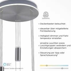 Paul Neuhaus LED-Pendelleuchte 4flg silberfarben