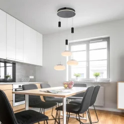 Paul Neuhaus LED-Pendelleuchte 4flg silberfarben