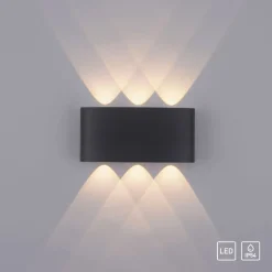 Paul Neuhaus LED-Wandleuchte 6flg schwarz