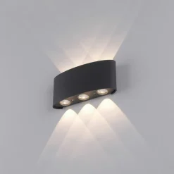 Paul Neuhaus LED-Wandleuchte 6flg schwarz