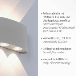 Paul Neuhaus LED-Wandleuchte 4flg silberfarben