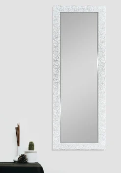 Rahmenspiegel mit Facette weißsilberfarben