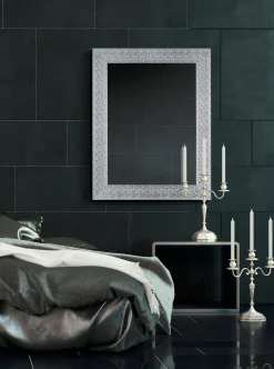 Rahmenspiegel silberfarben