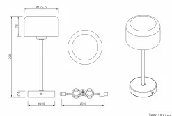 Reality Leuchten LED - Akku - Tischleuchte 1flg braun