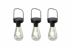 Reality Leuchten LED-Solar-Pendelleuchte 3flg schwarz