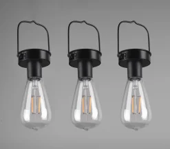 Reality Leuchten LED-Solar-Pendelleuchte 3flg schwarz