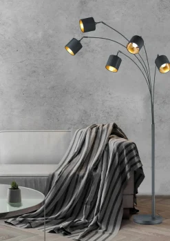 Reality Leuchten Stehleuchte 5flg schwarz