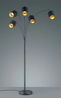 Reality Leuchten Stehleuchte 5flg schwarz