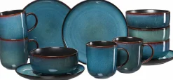 Ritzenhoff & Breker Frühstücksgeschirr 12tlg. blaubraun