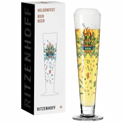 Ritzenhoff Cristal Bierglas 390ml rotblaubraungrün