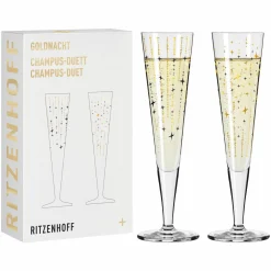 Ritzenhoff Cristal 2er Champagnerglas 205ml schwarzgoldfarben