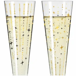 Ritzenhoff Cristal 2er Champagnerglas 205ml schwarzgoldfarben
