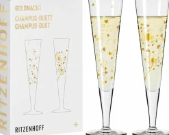 Ritzenhoff Cristal 2er Champagnerglas 205ml goldfarbensilberfarben