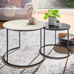 Satztisch schwarzsilberfarben