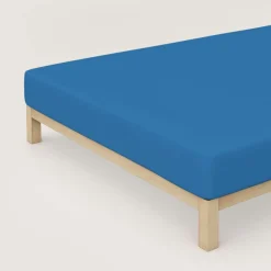 schlafgut Premium-Spannbettlaken blau