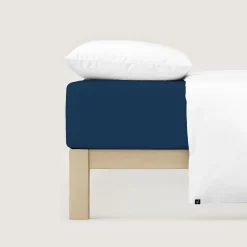 schlafgut Pure-Spannbettlaken blau