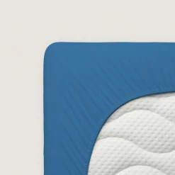 schlafgut Pure-Spannbettlaken blau