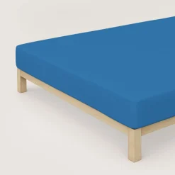 schlafgut Pure-Spannbettlaken blau