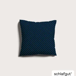 schlafgut WOVEN-FADE-Kissenbezug blauschwarz