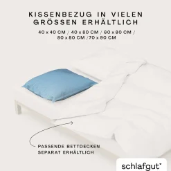 schlafgut WOVEN-FADE-Kissenbezug blau