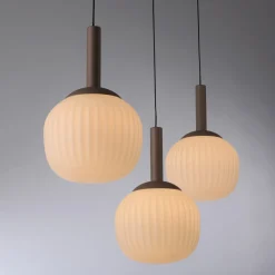 SCHÖNER WOHNEN LED-Pendelleuchte 3flg braun