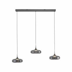 SCHÖNER WOHNEN LED-Pendelleuchte 3flg grau