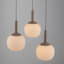 SCHÖNER WOHNEN LED-Pendelleuchte 3flg braun