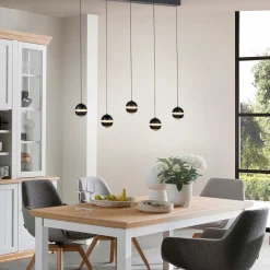 SCHÖNER WOHNEN LED-Pendelleuchte 5flg schwarz