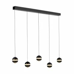 SCHÖNER WOHNEN LED-Pendelleuchte 5flg schwarz