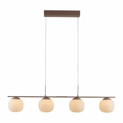 SCHÖNER WOHNEN LED-Pendelleuchte 4flg braun