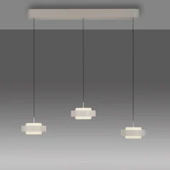 SCHÖNER WOHNEN LED-Pendelleuchte 3flg beige