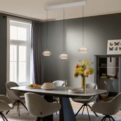 SCHÖNER WOHNEN LED-Pendelleuchte 3flg beige