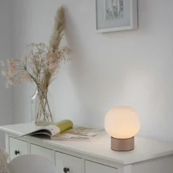 SCHÖNER WOHNEN LED-Tischleuchte 1flg braun