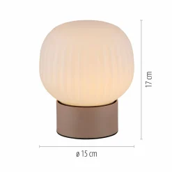 SCHÖNER WOHNEN LED-Tischleuchte 1flg braun