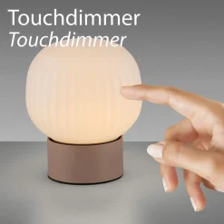 SCHÖNER WOHNEN LED-Tischleuchte 1flg braun