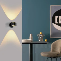 SCHÖNER WOHNEN LED-Wandleuchte 2flg schwarz