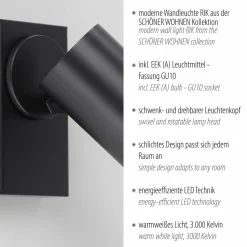 SCHÖNER WOHNEN LED-Wand-u. Deckenleuchte 1flg schwarz