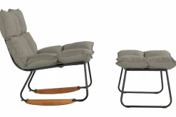 SCHÖNER WOHNEN Schaukelstuhl schwarzbeige