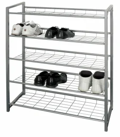 Schuhregal silberfarben