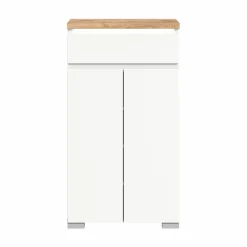 Schuhschrank braunsilberfarbenweiß