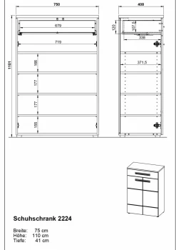 Schuhschrank braunweiß