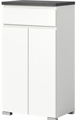 Schuhschrank grauweißsilberfarben