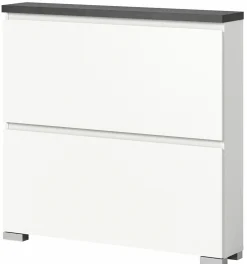 Schuhschrank grauweißsilberfarben