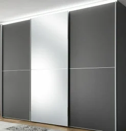 Schwebetürenschrank grau