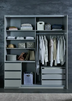 Schwebetürenschrank 2trg. grau