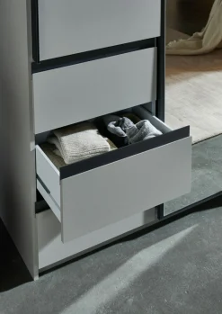 Schwebetürenschrank 2trg. grau