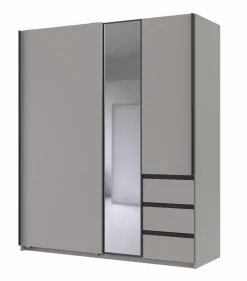Schwebetürenschrank 2trg. grau