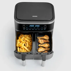 Severin Doppelheißluftfritteuse 2x3,8l schwarz