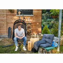 SIENA GARDEN Gartenhängesessel Set 2-tlg schwarz