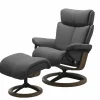 Stressless Sessel mit Hocker grau